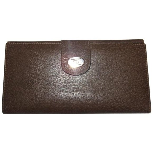 Gucci Brown XL Leather Wallet with Change Purse